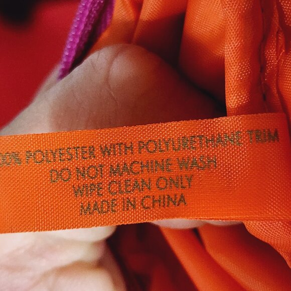 Estee Lauder Vintage Blue Orange Lilac Poly Trimmed in Polyurethane Makeup Bag - Picture 11 of 16